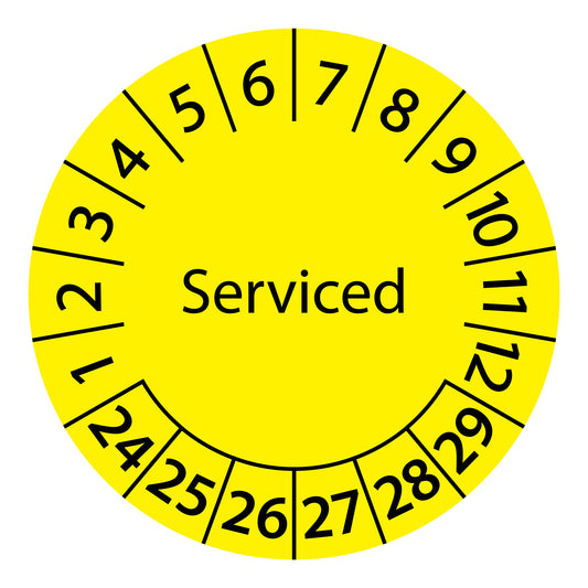 Multi-year inspection labels, serviced, starting year: 2024 made of paper or plastic ES-PRSGB-6-2024