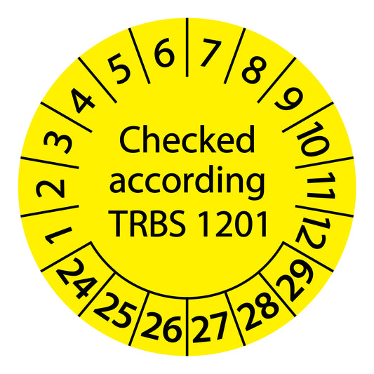 Multi-year test labels, tested according to TRBS 1201, starting year: 2024 made of paper or plastic ES-PRTRBS-6-2024