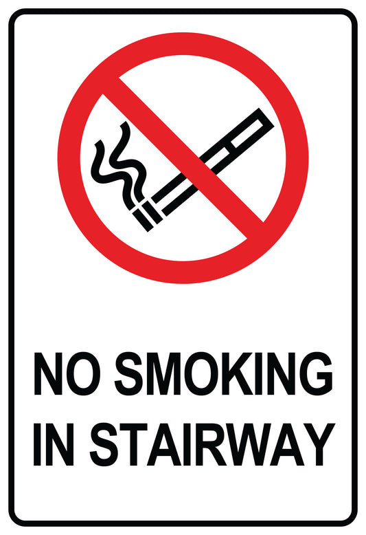 Smoking ban sticker "No smoking in stairway" 10-60 cm LH-RAUCHVERBOT-V-10200