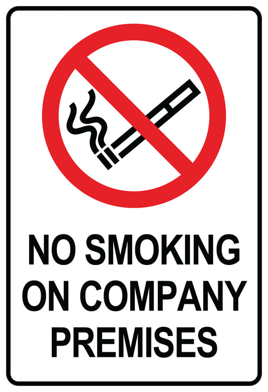 Smoking ban sticker "No smoking on company premises" 10-60 cm LH-RAUCHVERBOT-V-10300
