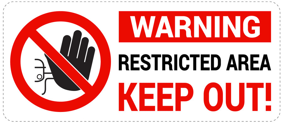No entry - video surveillance "Warning Restricted area keep out !" 10-40 cm LH-RESTRICT-1110