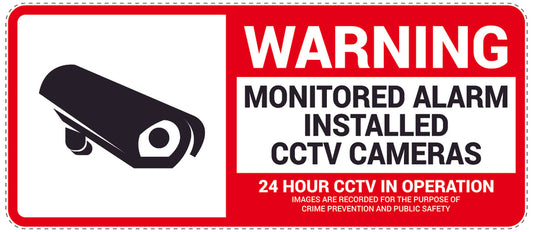 No entry - video surveillance "Warning monitored alarm installed CCTV cameras 24 hour CCTV cmaera in operation" 10-40 cm LH-RESTRICT-1230