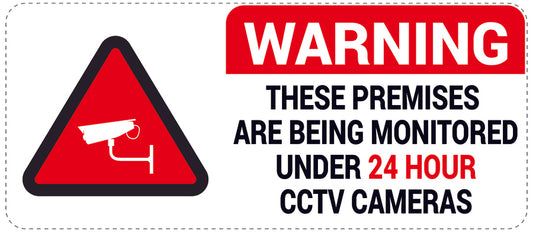 No entry - video surveillance "Warning These premises are being monitored under 24 hour CCTV cameras" 10-40 cm LH-RESTRICT-1250