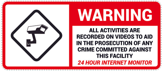 No entry - video surveillance "Warning all activites are recorded to aid in the prosecution of any crime commited aganist this facility 24 hour internet monitor" 10-40 cm LH-RESTRICT-1290