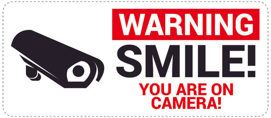 No entry - video surveillance "Warning smile!  you are on camera" 10-40 cm LH-RESTRICT-1330