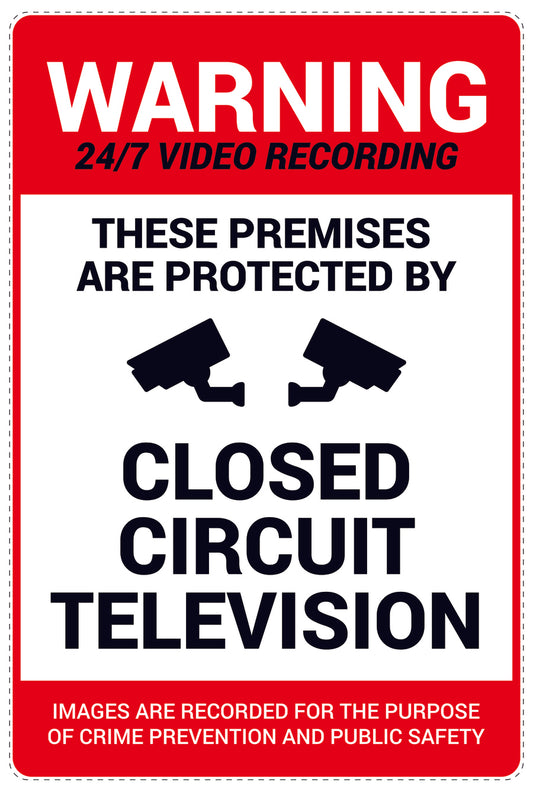 No entry - video surveillance "Warning 24/7 video recording these premises are protected by closed circuit television Images are recorded for the purpose of crime prevention and public safety" 10-40 cm LH-RESTRICT-2010