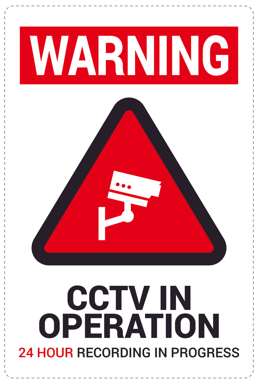 No entry - video surveillance "Warning CCTV in operation 24 hours recording in progress " 10-40 cm LH-RESTRICT-2040
