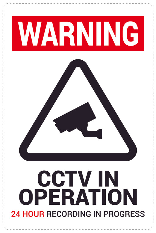 No entry - video surveillance "Warning CCTV in operation 24 hours recording in progress" 10-40 cm LH-RESTRICT-2080
