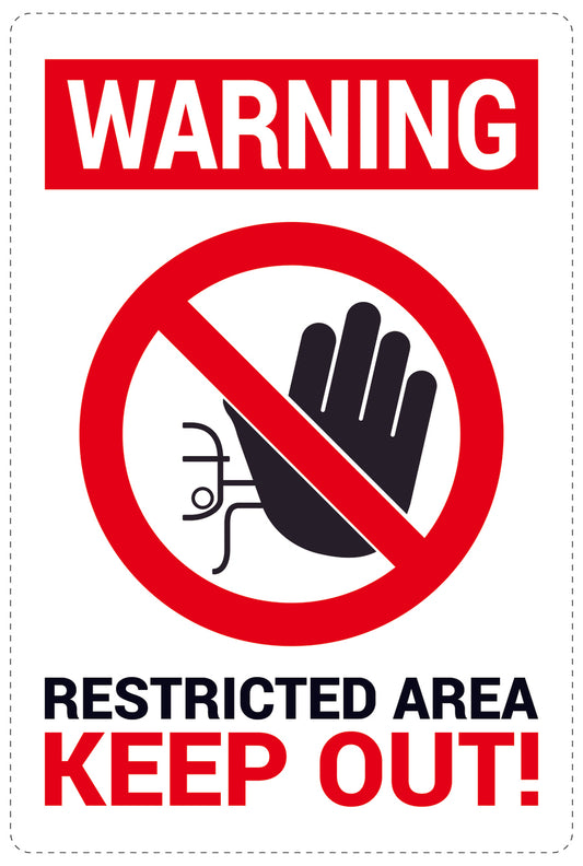 No entry - video surveillance "Warning Restricted area keep out !" 10-40 cm LH-RESTRICT-2110