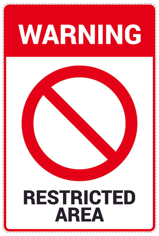 No entry - video surveillance "Warning Restricted area " 10-40 cm LH-RESTRICT-2120