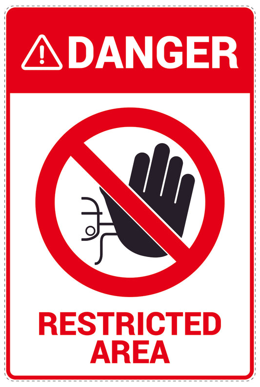 No entry - video surveillance "Danger Restricted area" 10-40 cm LH-RESTRICT-2150
