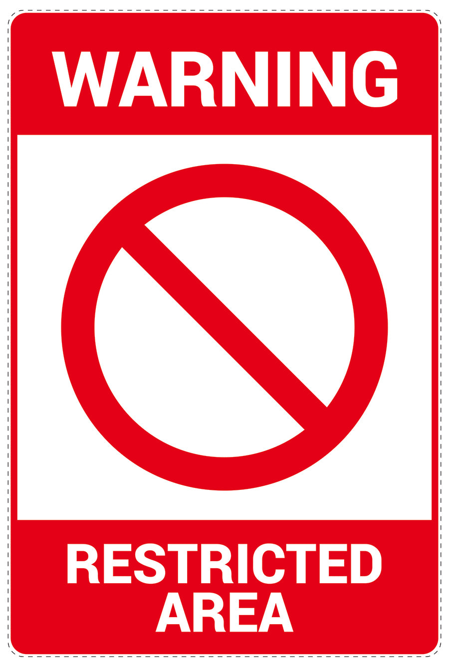 No entry - video surveillance "Warning Restricted area " 10-40 cm LH-RESTRICT-2170