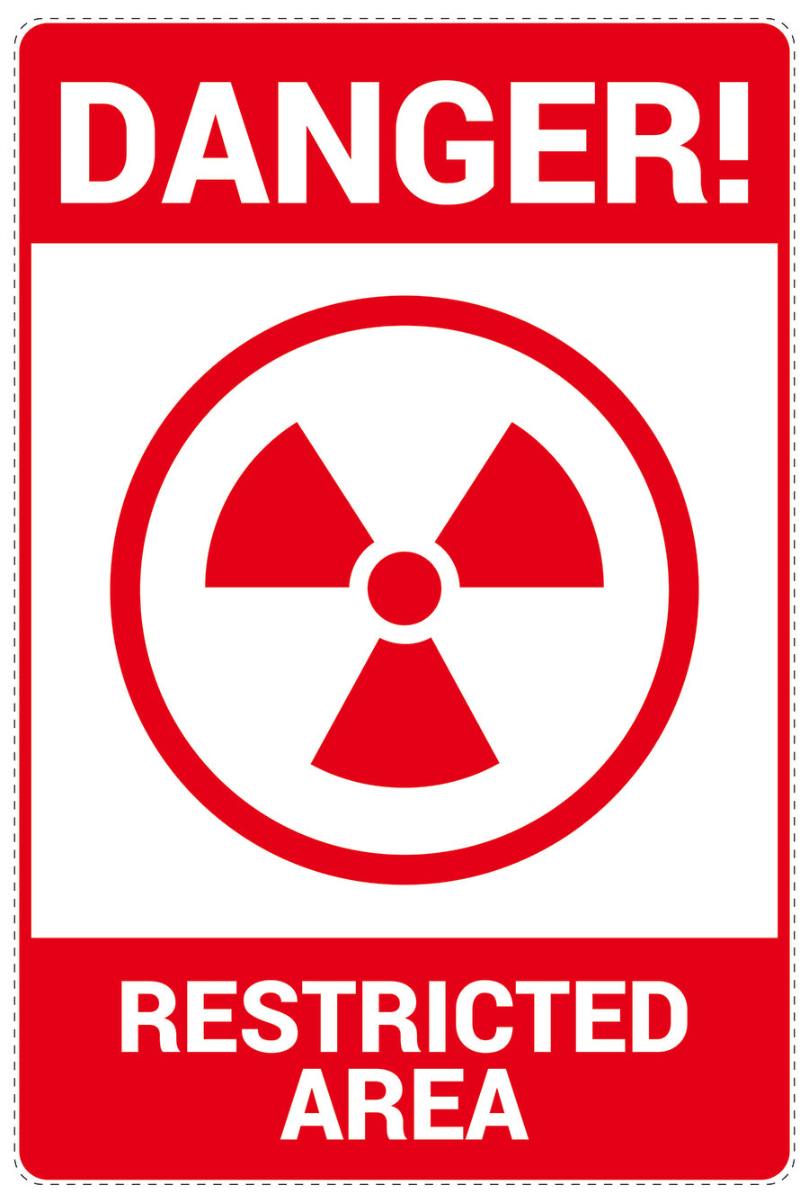 No entry - video surveillance "Danger ! Restricted area " 10-40 cm LH-RESTRICT-2190