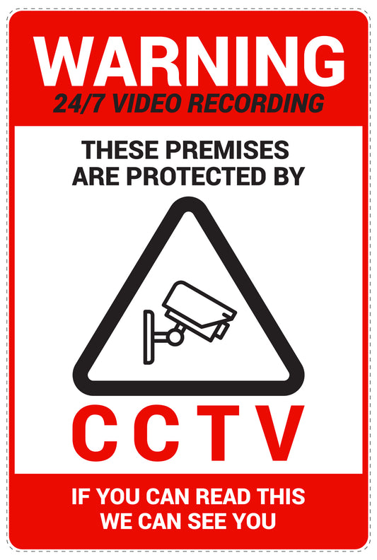 No entry - video surveillance "Warning 24/7 video recording these premises are recorded by CCTV If you can read this we can see you" 10-40 cm LH-RESTRICT-2200