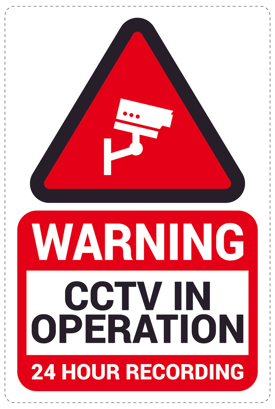 No entry - video surveillance "Warning CCTV cameras in operation 24 hours recording" 10-40 cm LH-RESTRICT-2240