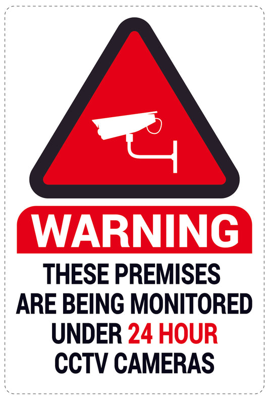 No entry - video surveillance "Warning These premises are being monitored under 24 hour CCTV cameras" 10-40 cm LH-RESTRICT-2250