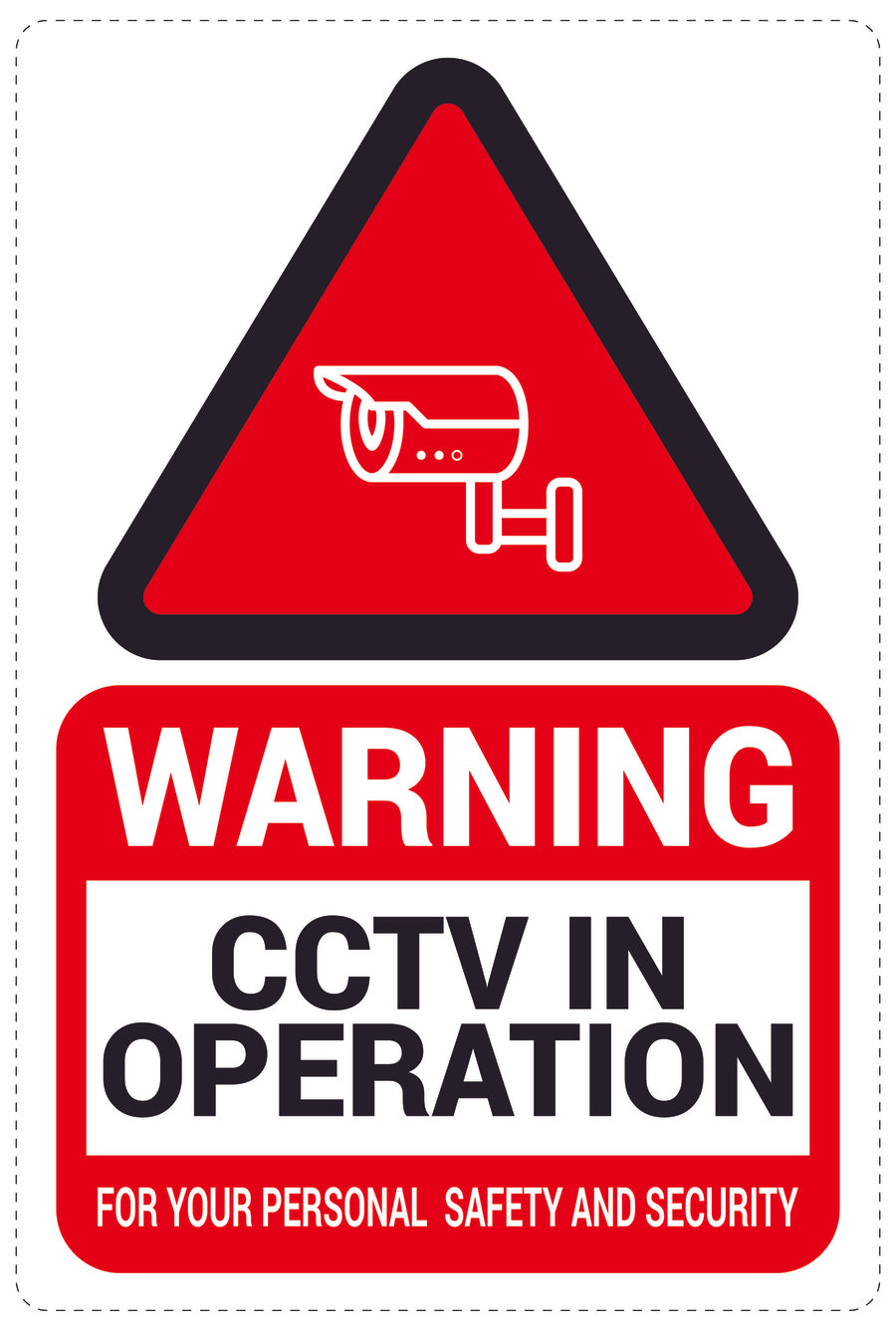 No entry - video surveillance "Warning CCTV in operation for your personal safety and security" 10-40 cm LH-RESTRICT-2280