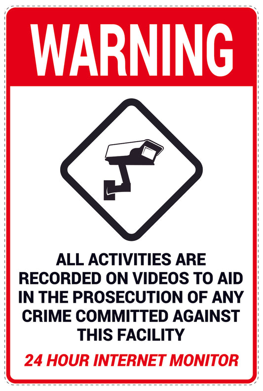 No entry - video surveillance "Warning all activites are recorded to aid in the prosecution of any crime commited aganist this facility 24 hour internet monitor" 10-40 cm LH-RESTRICT-2290