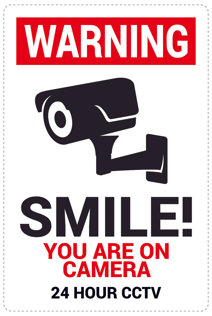 No entry - video surveillance "Warning smile!  you are on camera 24 hour CCTV" 10-40 cm LH-RESTRICT-2300