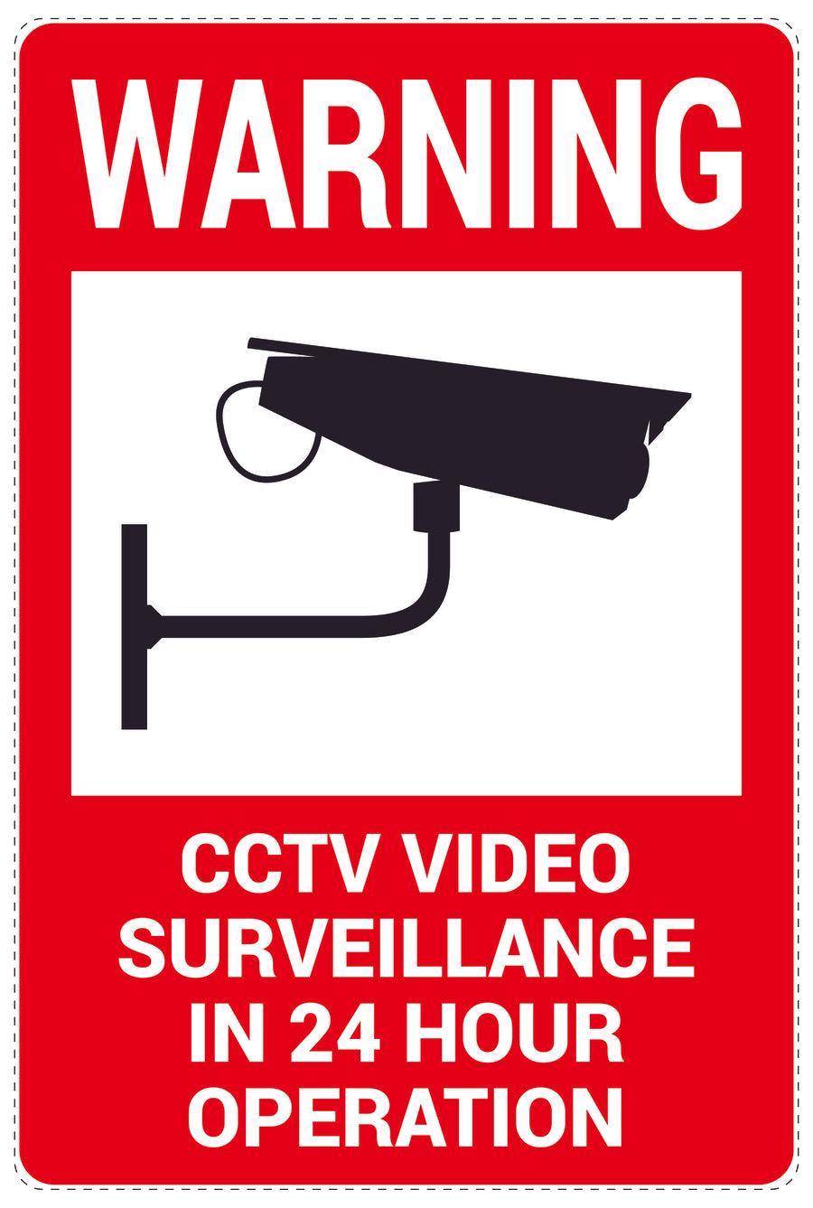 No entry - video surveillance "Warning CCTV video surveillanve in 24 hour operation" 10-40 cm LH-RESTRICT-2320