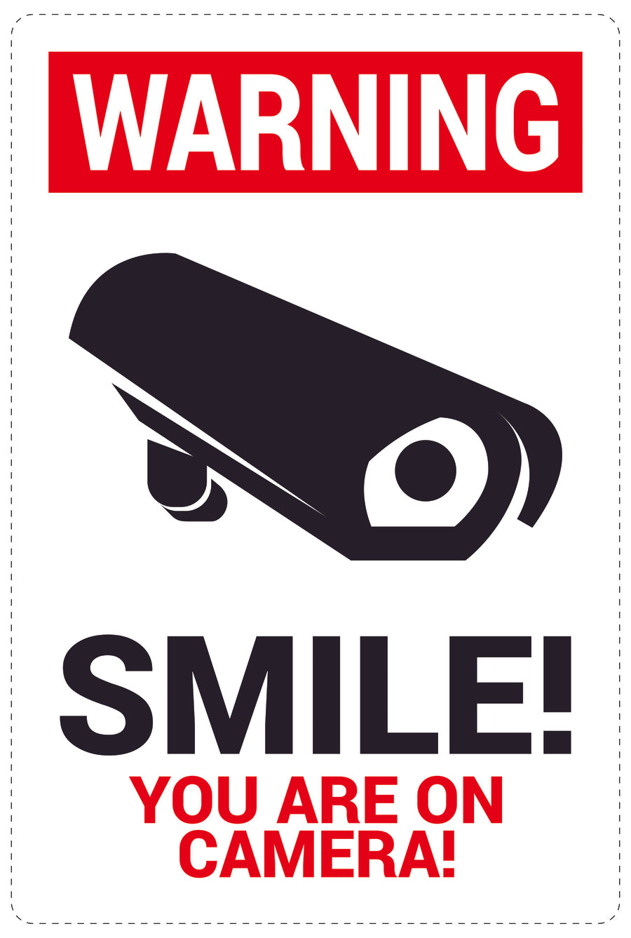 No entry - video surveillance "Warning smile!  you are on camera" 10-40 cm LH-RESTRICT-2330