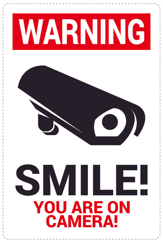 No entry - video surveillance "Warning smile!  you are on camera" 10-40 cm LH-RESTRICT-2330
