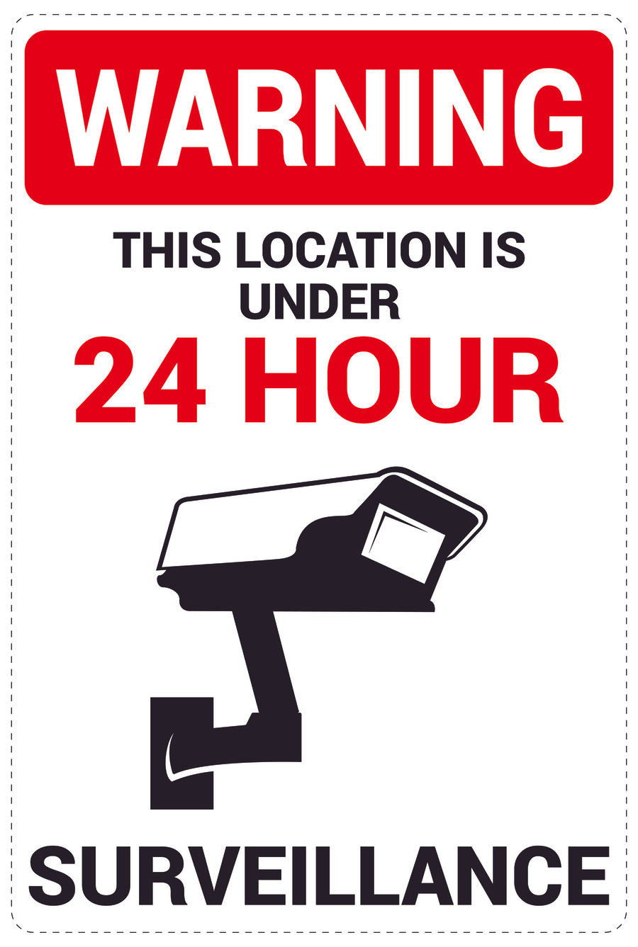 No entry - video surveillance "Warning this location is under 24 hour CCTV surveillance" 10-40 cm LH-RESTRICT-2340