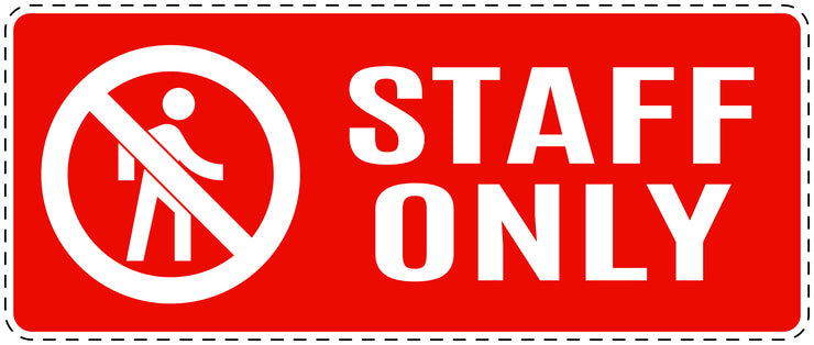No entry sticker "Staff only" LH-SI5050-14