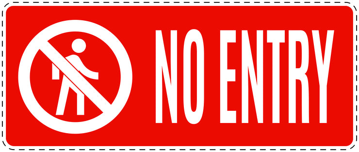 No entry sticker "No entry " LH-SI5080-14