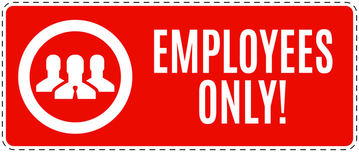 No entry sticker "Employees only" LH-SI5110-14