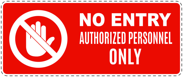 No entry sticker "No entry Authorised personnel only" LH-SI5150-14