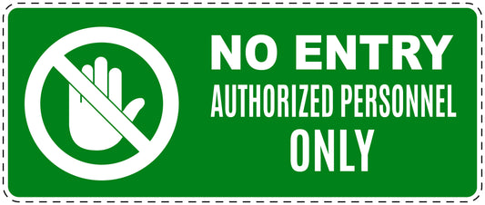 No entry sticker "No entry Authorised personnel only" LH-SI5150-67