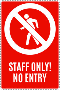 No entry sticker "Staff only! no entry" LH-SI6000-14
