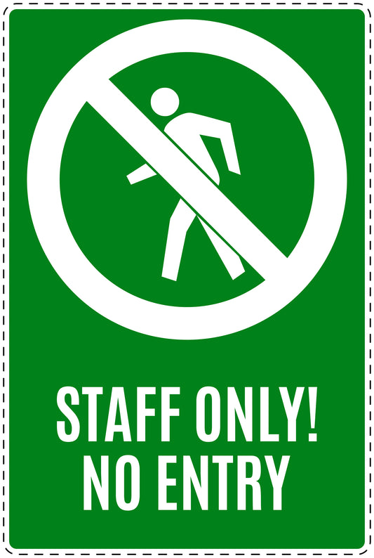 No entry sticker "Staff only!  no entry" LH-SI6010-67