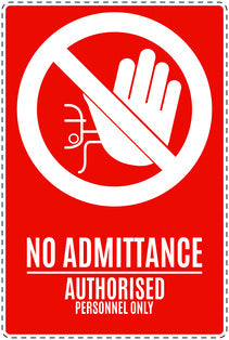No entry sticker "No admittance authorised personnel only" LH-SI6100-14