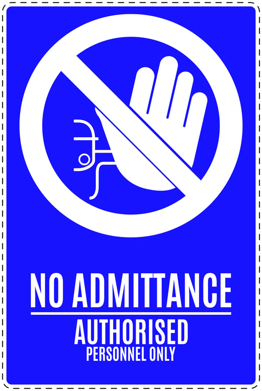 No entry sticker "No admittance authorised personnel only" LH-SI6100-44