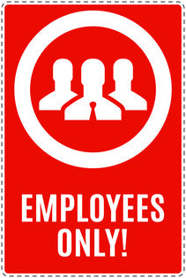 No entry sticker "Employees only!" LH-SI6110-14