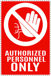 No entry sticker "Authorised personnel only" LH-SI6120-14
