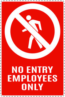 No entry sticker "No entry employees only" LH-SI6140-14