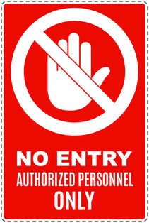 No entry sticker "No entry Authorised personnel only" LH-SI6150-14