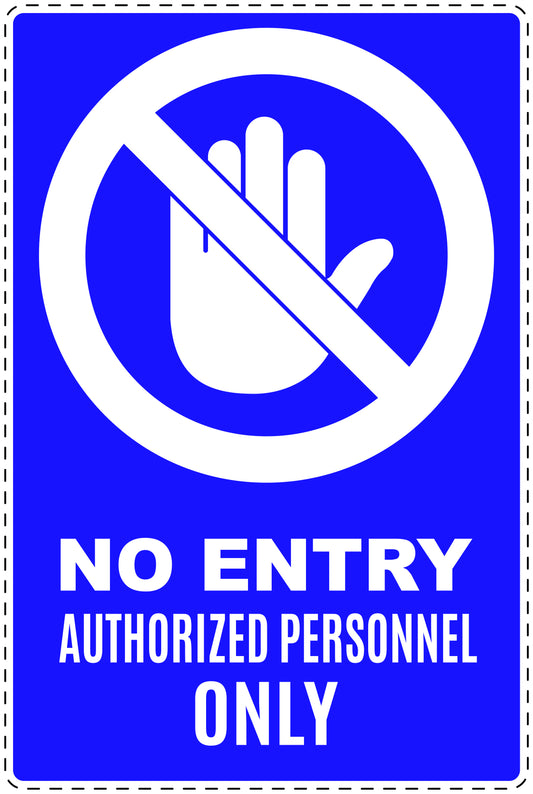 No entry sticker "No entry Authorised personnel only" LH-SI6150-44