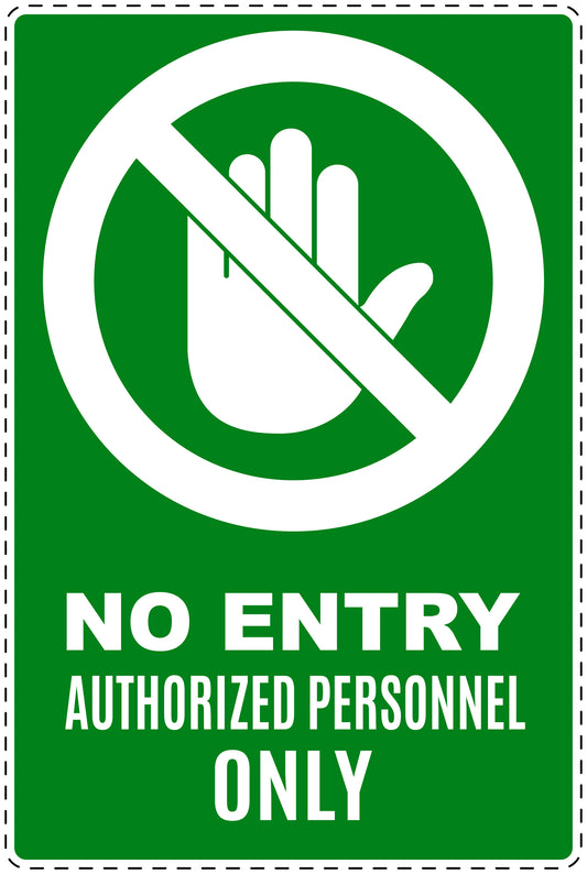 No entry sticker "No entry Authorised personnel only" LH-SI6150-67