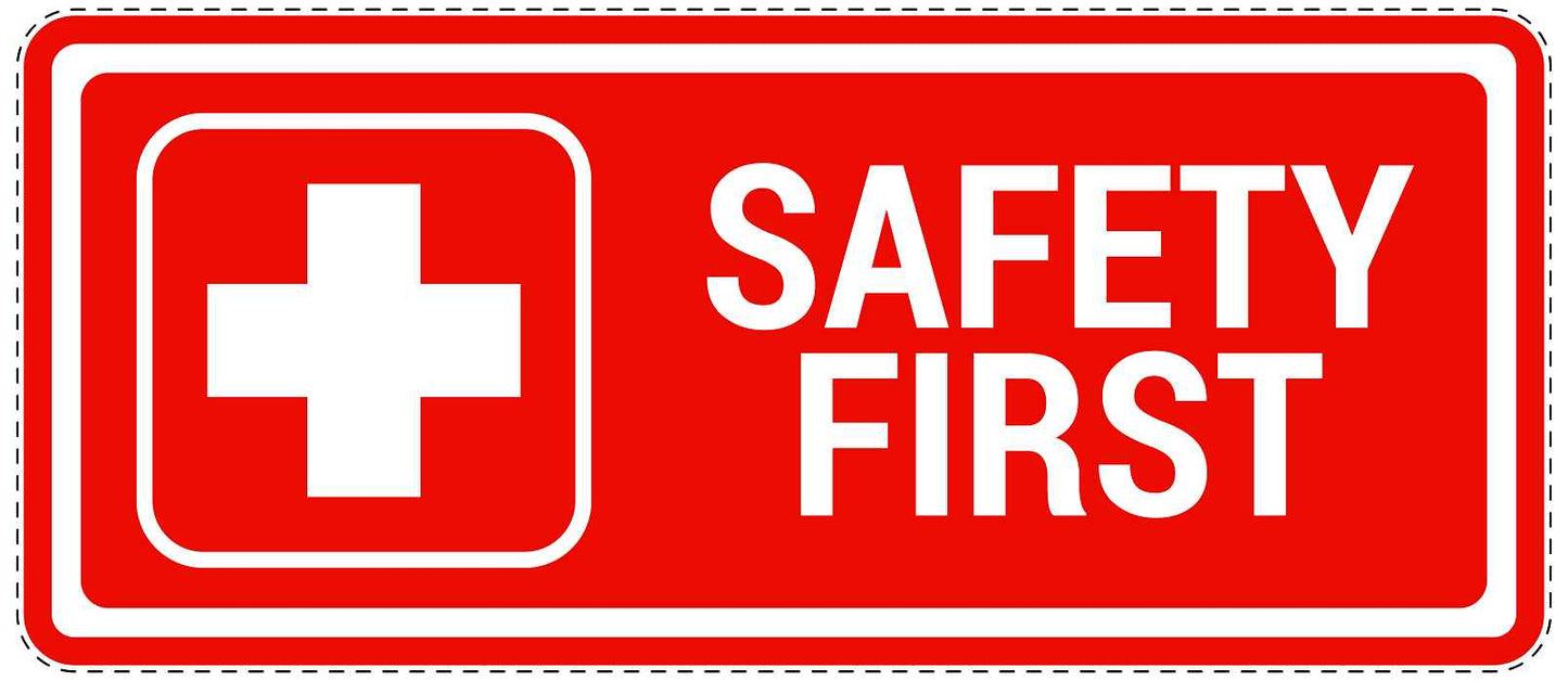 Emergency sticker "Safety first" 10-40 cm LH-SIE-3030-14