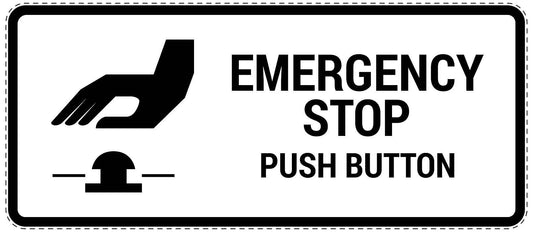 Emergency sticker "Emergency stop push button" 10-40 cm LH-SIE-3100-0