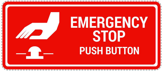 Emergency sticker "Emergency stop push button" 10-40 cm LH-SIE-3100-14