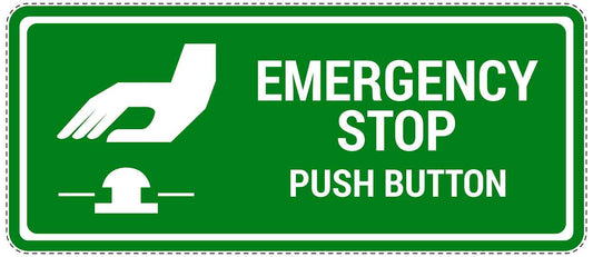 Emergency sticker "Emergency stop push button" 10-40 cm LH-SIE-3100-54
