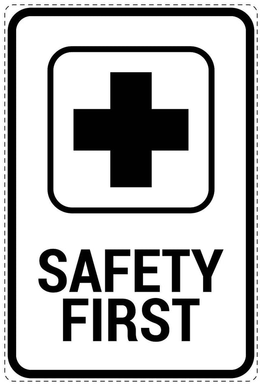 Emergency sticker "Safety first" 10-40 cm LH-SIE-4030-0