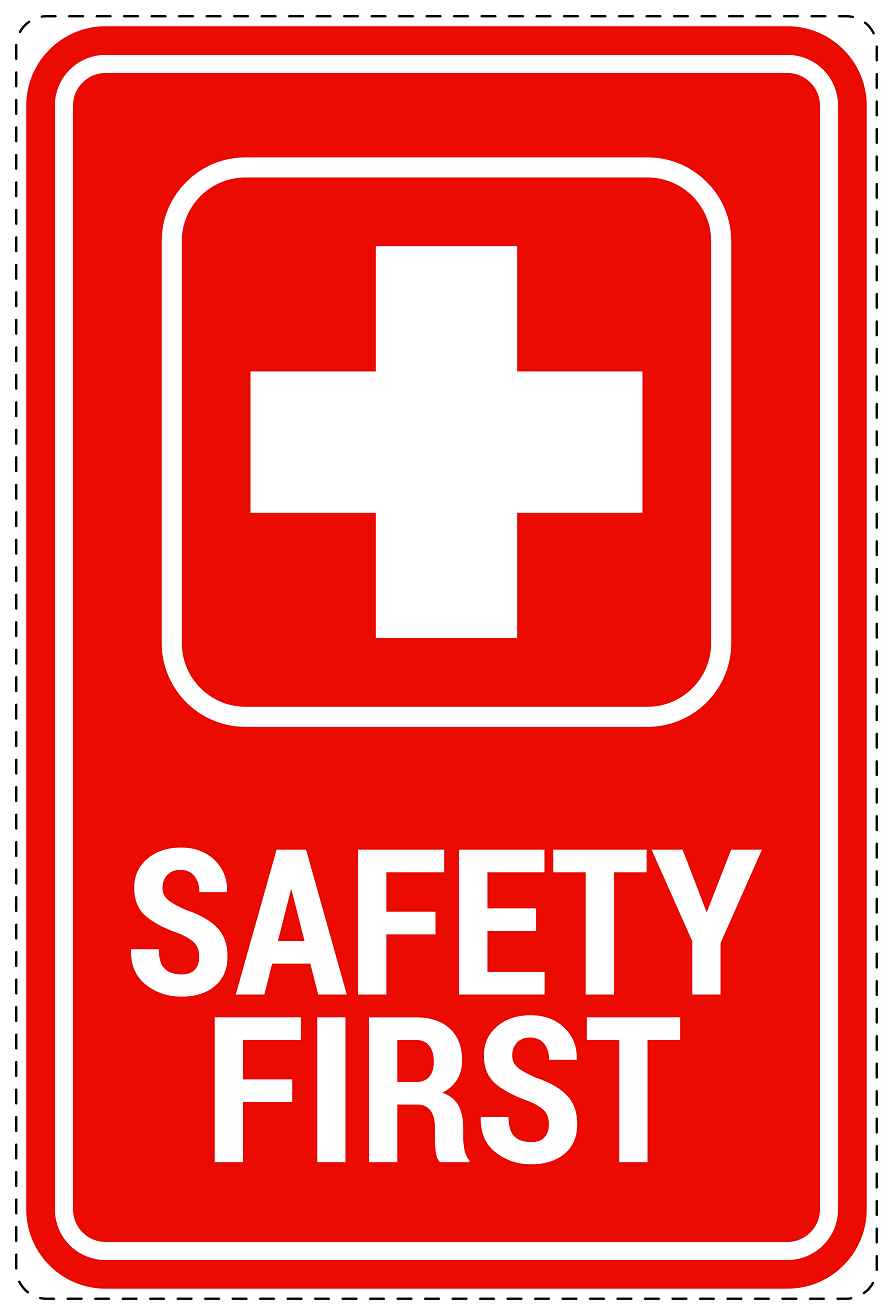 Emergency sticker "Safety first" 10-40 cm LH-SIE-4030-14