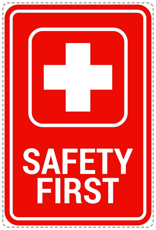 Emergency sticker "Safety first" 10-40 cm LH-SIE-4030-14