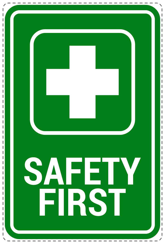 Emergency sticker "Safety first" 10-40 cm LH-SIE-4030-54